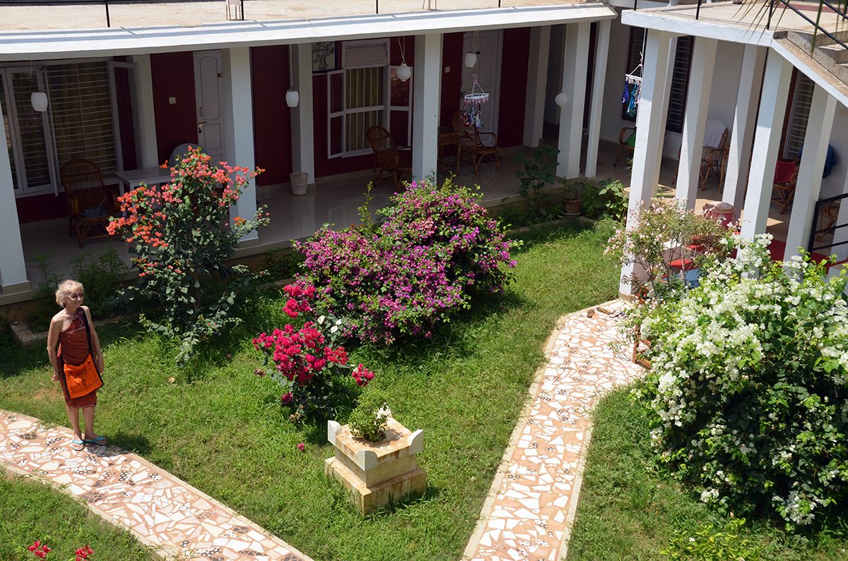 The garden courtyard at The Arya