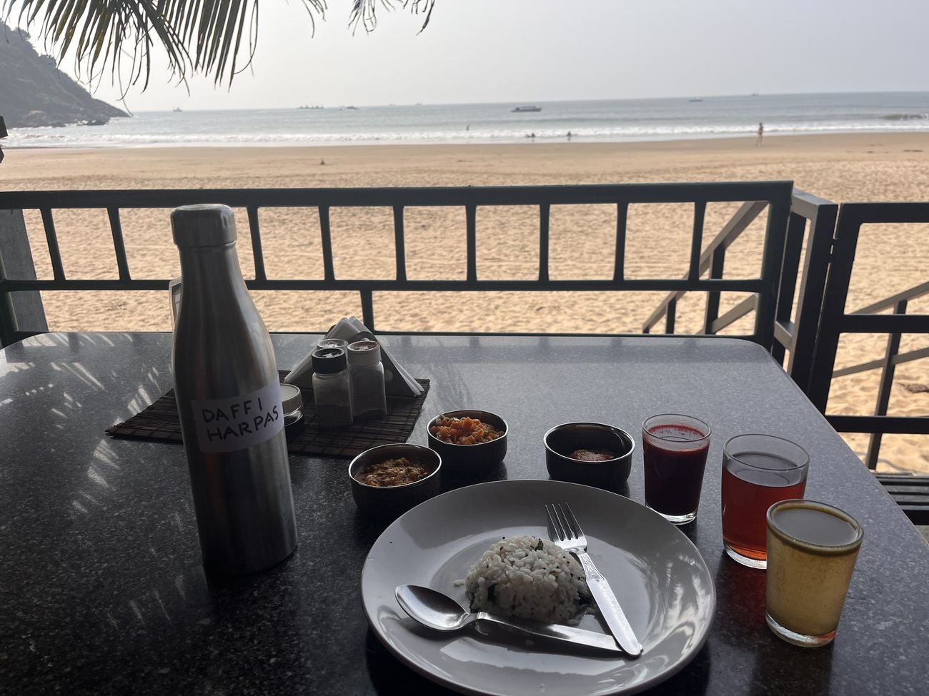 Breakfast table by the sea