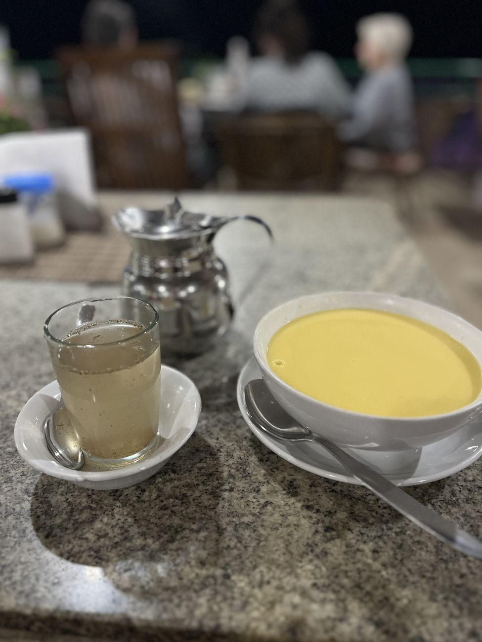 Chai and soup at a café