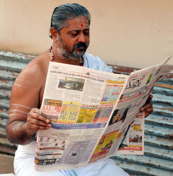A man reading the newspaper
